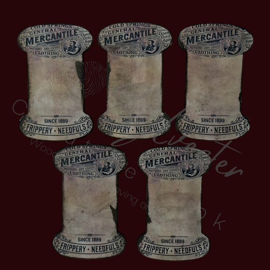 Vintage Spool Ribbon Organizer Set of 5