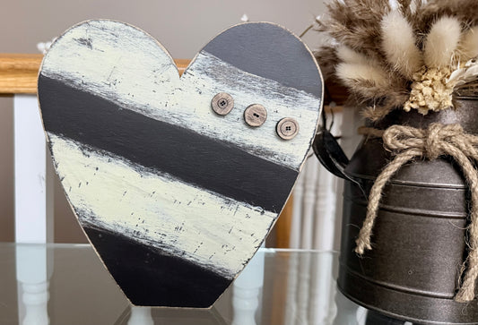 Set of Three Rustic Heart Shelf Sitters