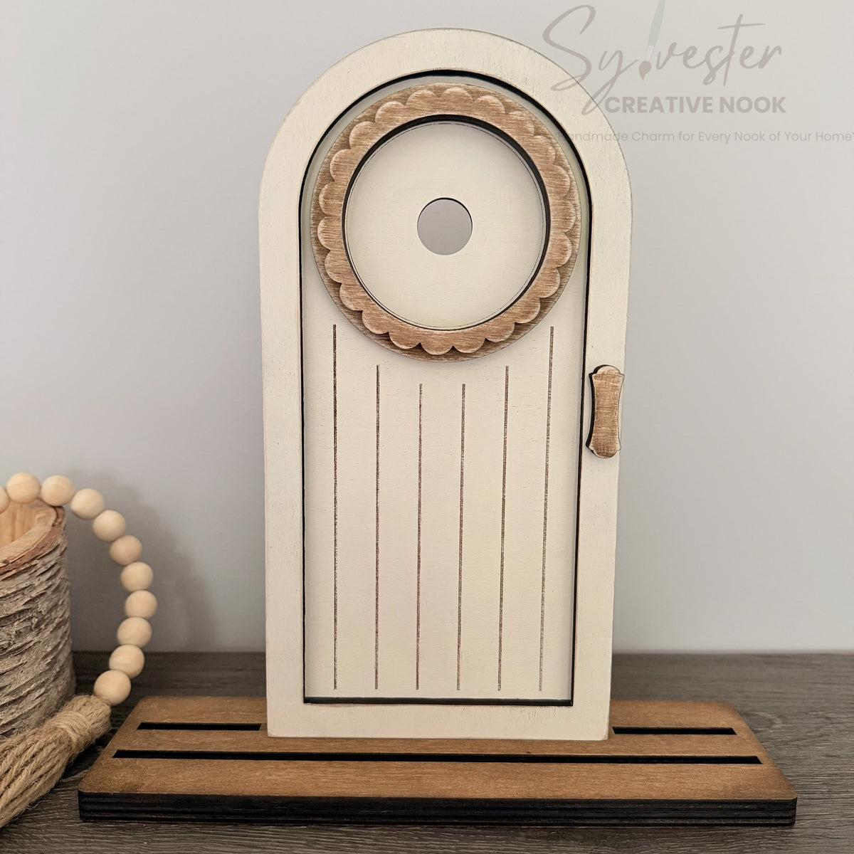 Interchangeable Arched Door/Black on one side and Cream on the other/ Nova Scotia Made