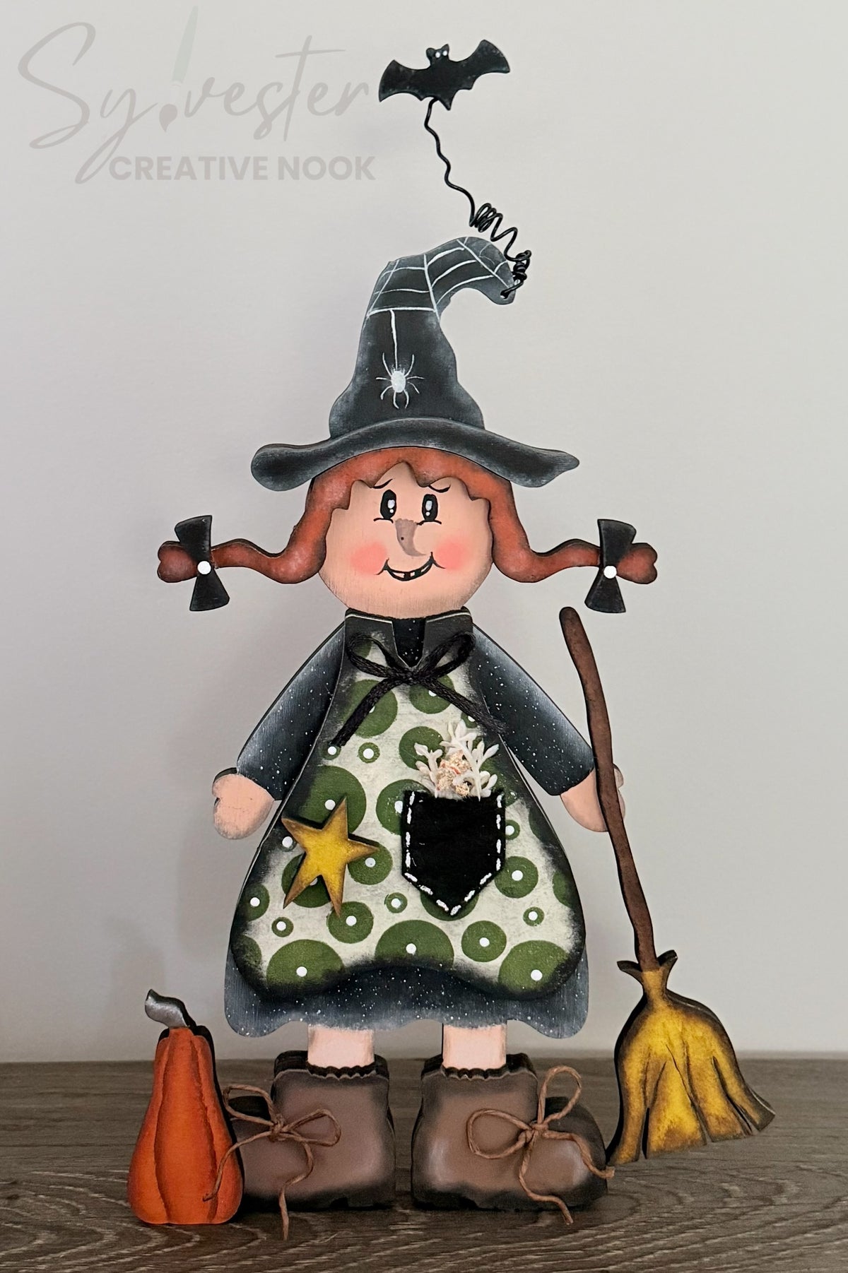 Witch Shelf Leaner/ Nova Scotia Made/ Nova Scotia Hand Painted