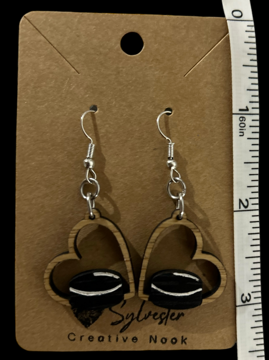 Hockey Puck Wood Earrings