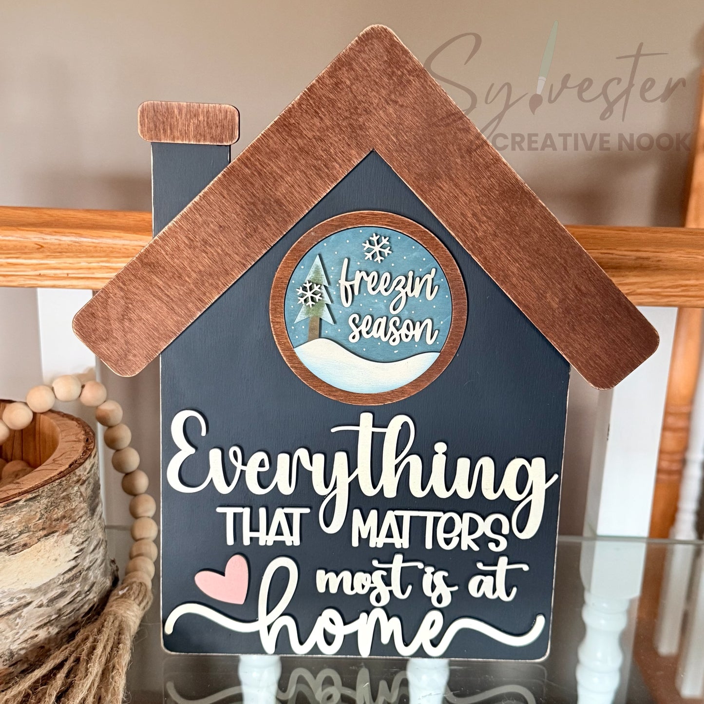 Hand Painted house interchangeable seasons house
