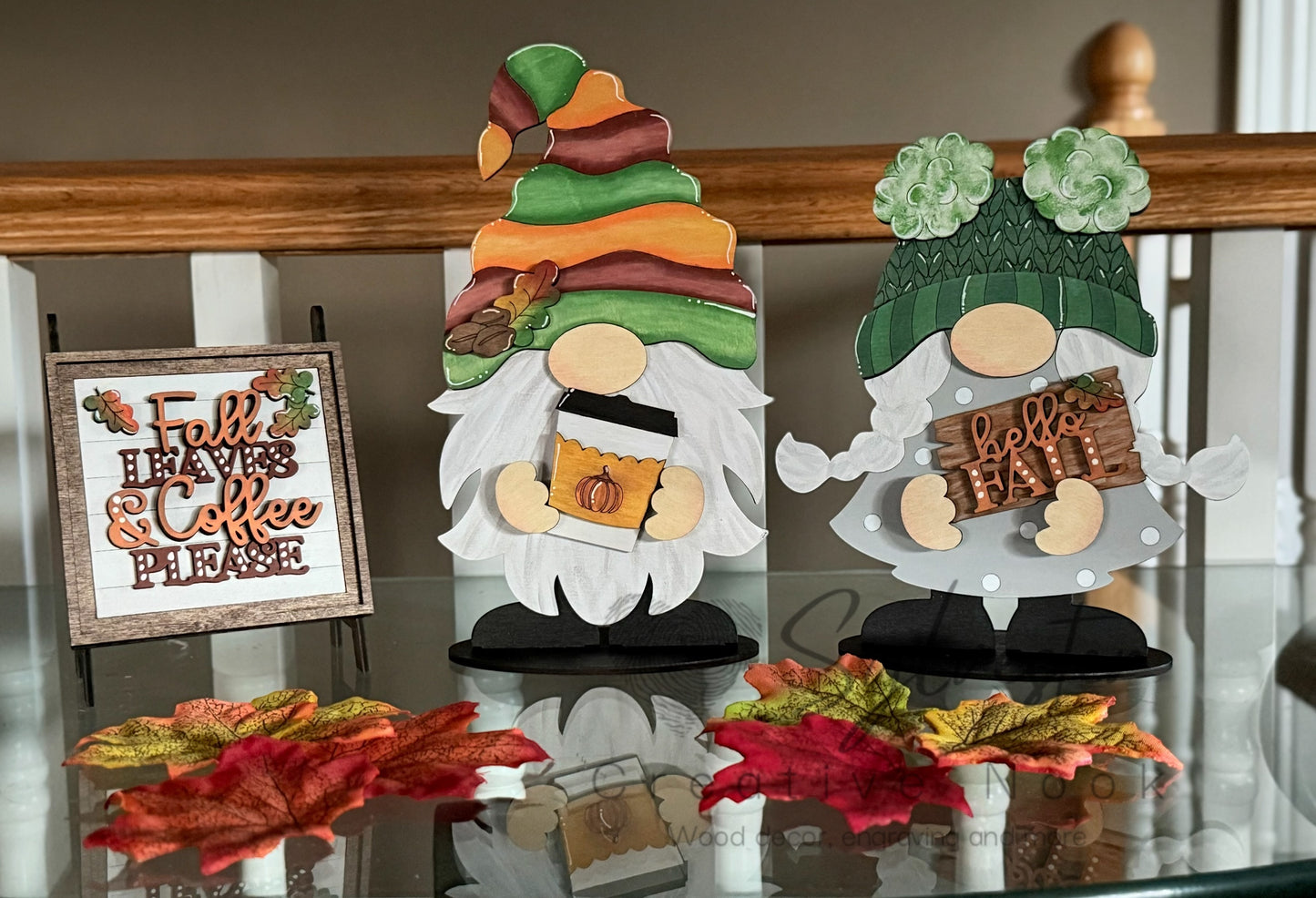 Interchangeable Gnome Pair With Interchangeable sign