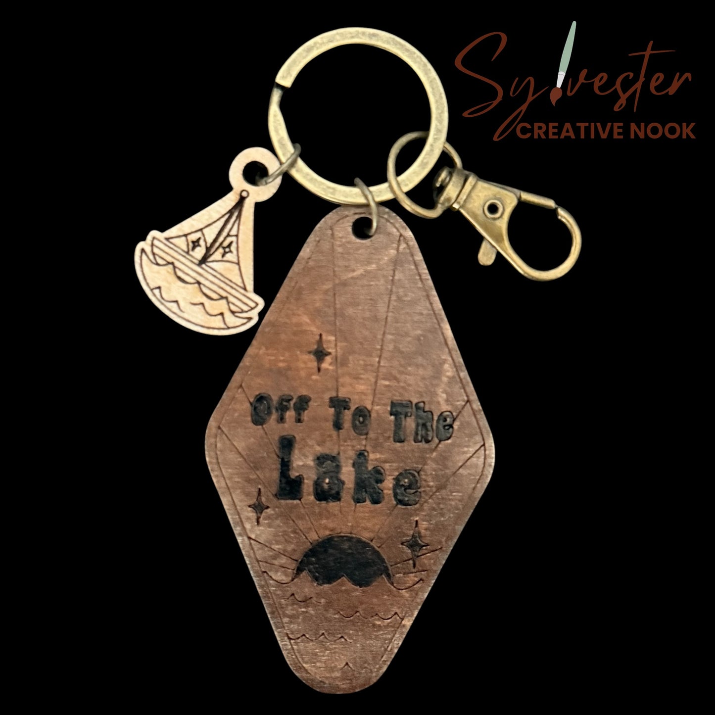 Hand painted wood keychains (multiple designs to chose from)