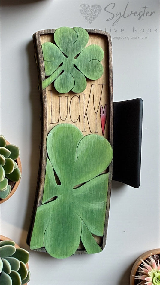 Hand painted 4.1 Inch Claw Hair Clip