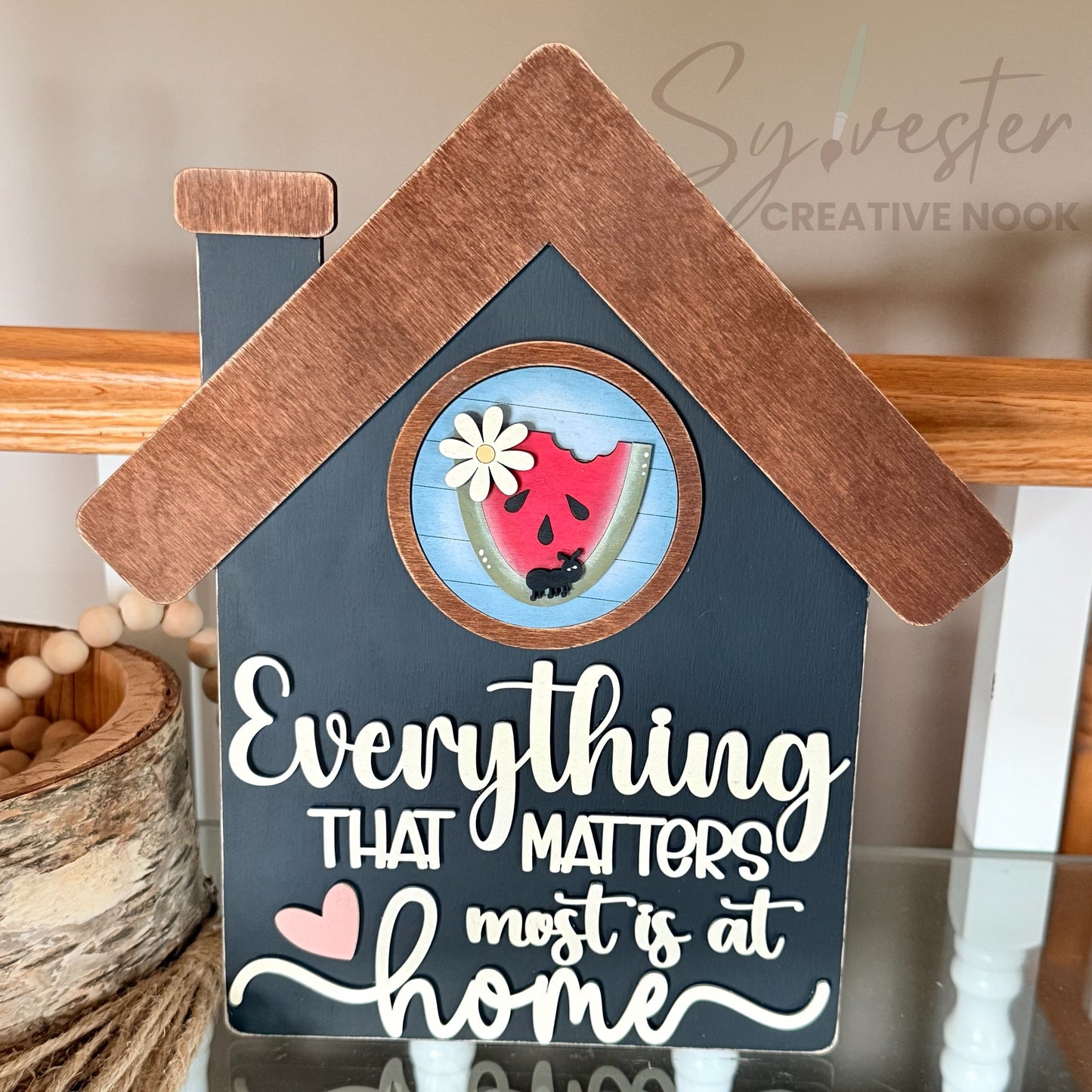 Hand Painted house interchangeable seasons house