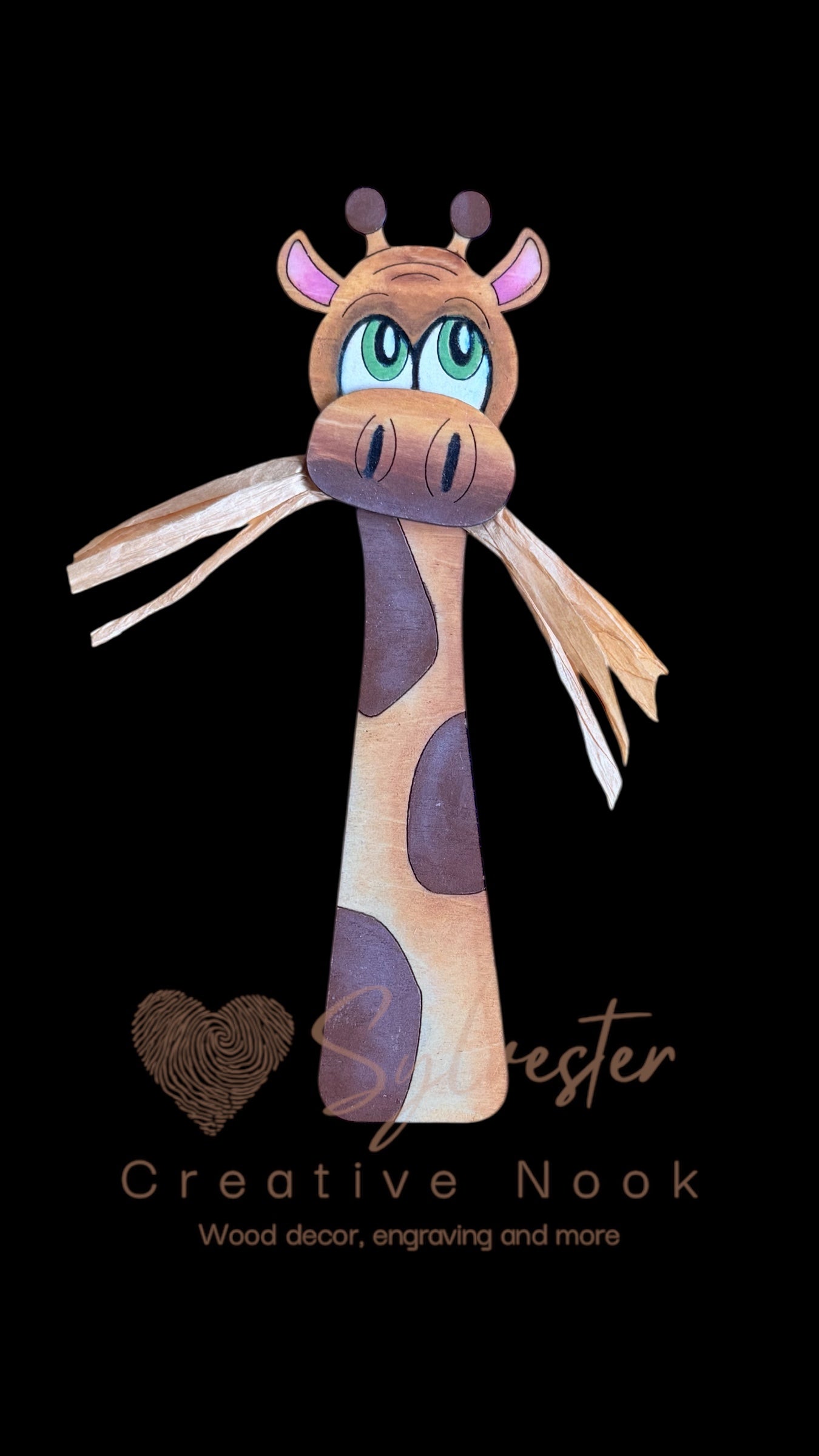 Hand painted wooden bookmark