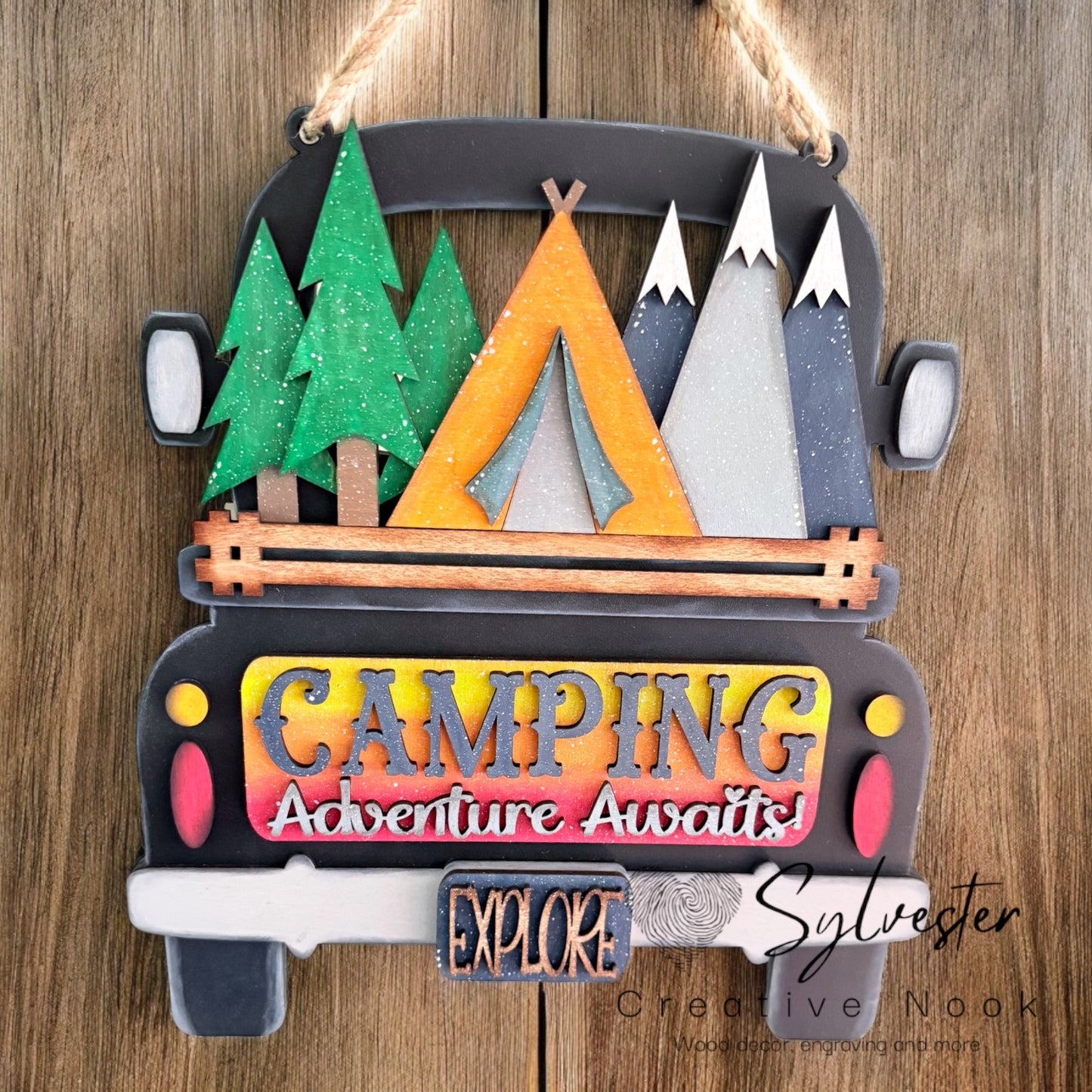 Hand painted interchangeable hanging truck