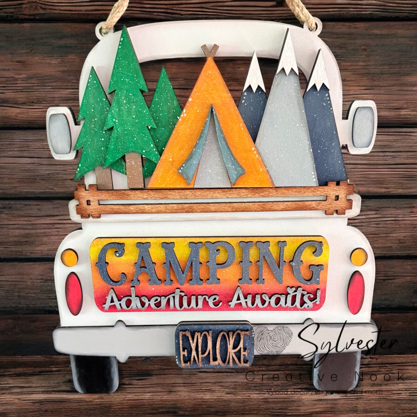 Hand painted interchangeable hanging truck