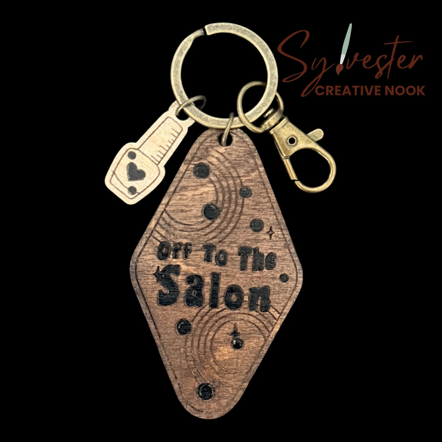 Hand painted wood keychains (multiple designs to chose from)