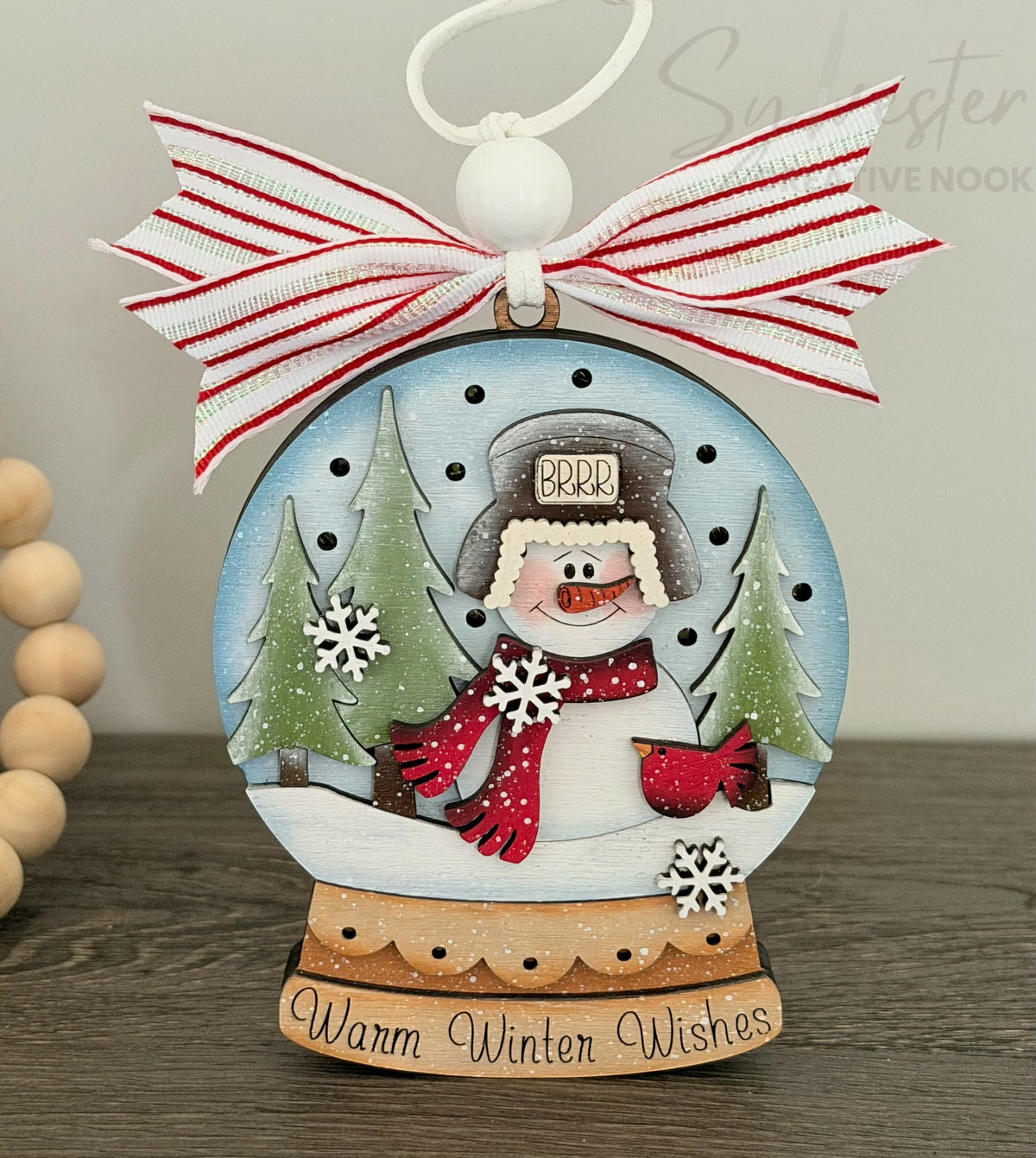 Ornament or Shelf Sitter Snow Globe/ Nova Scotia Made/ Nova Scotia Hand Painted