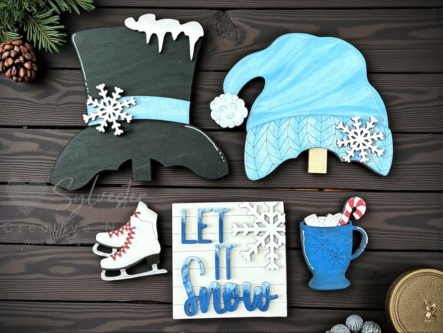 Interchangeable Gnome Pair With Interchangeable sign