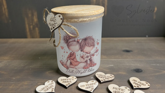 Date Night Token 10oz Glass Jar With Bamboo Lid