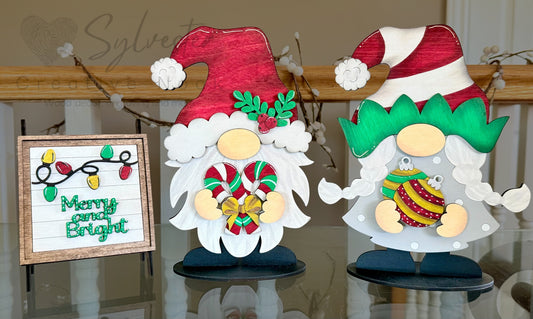 Interchangeable Gnome Pair With Interchangeable sign