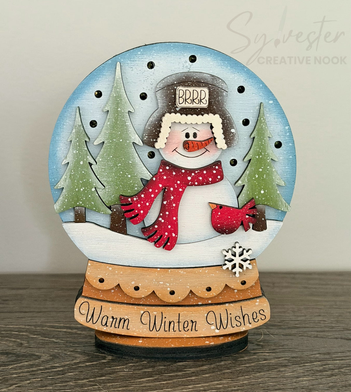 Ornament or Shelf Sitter Snow Globe/ Nova Scotia Made/ Nova Scotia Hand Painted