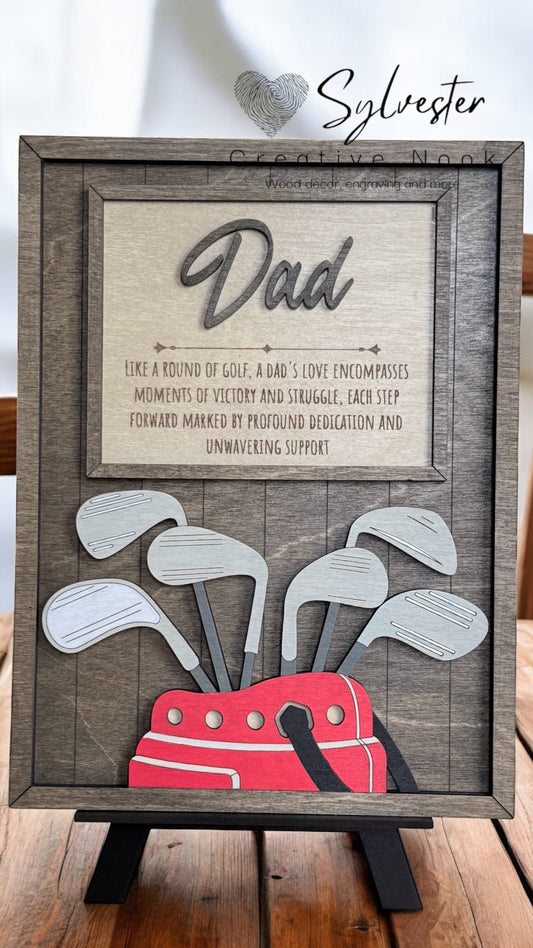 Dad Golf Plaque With Or Without Stand