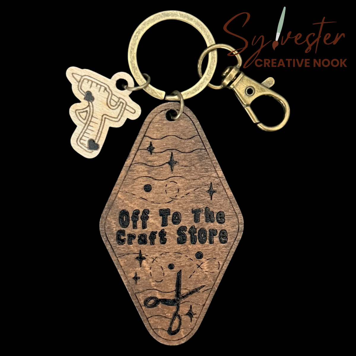Hand painted wood keychains (multiple designs to chose from)
