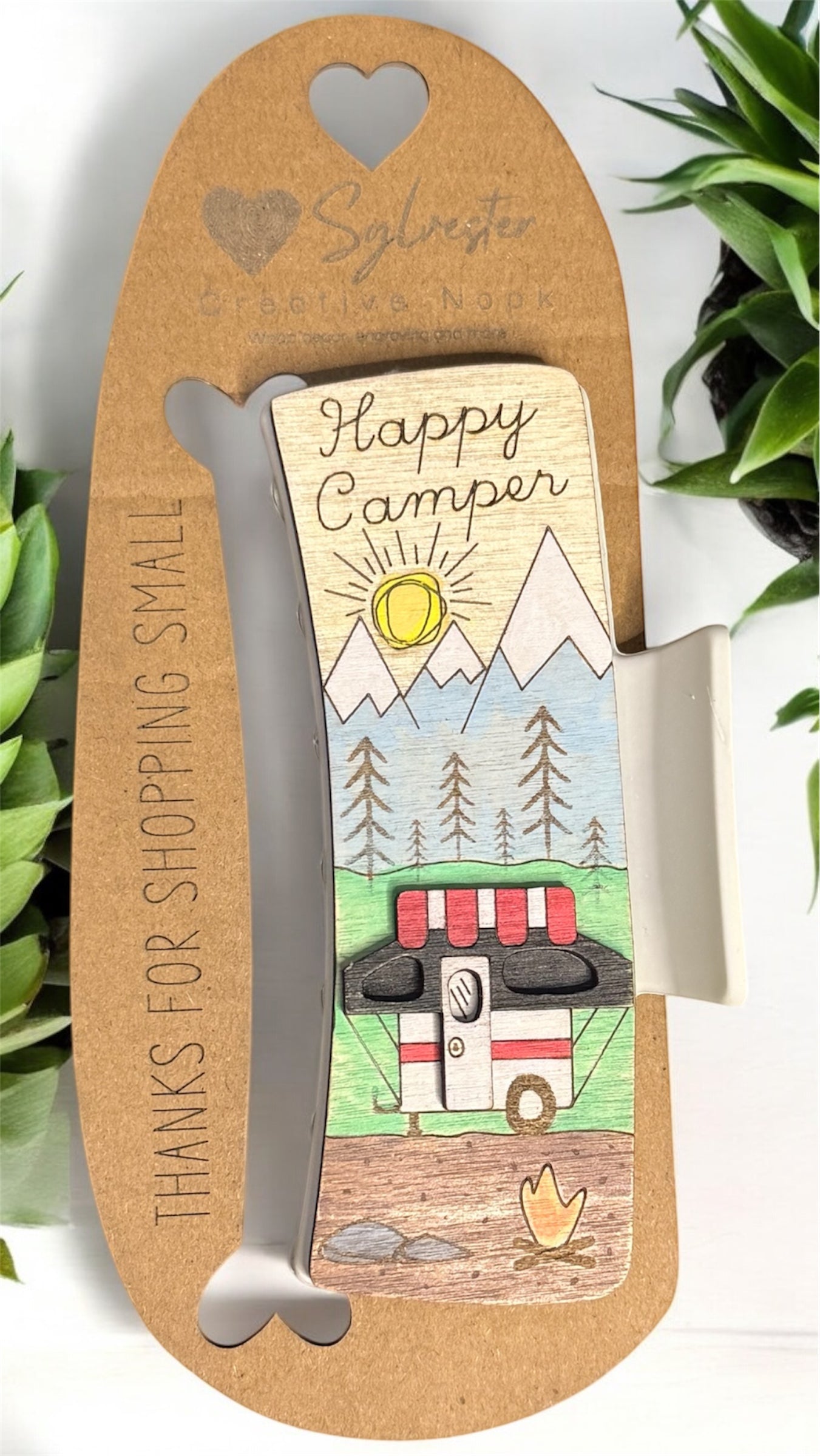 Hand painted 4.1 Inch Claw Hair Clip