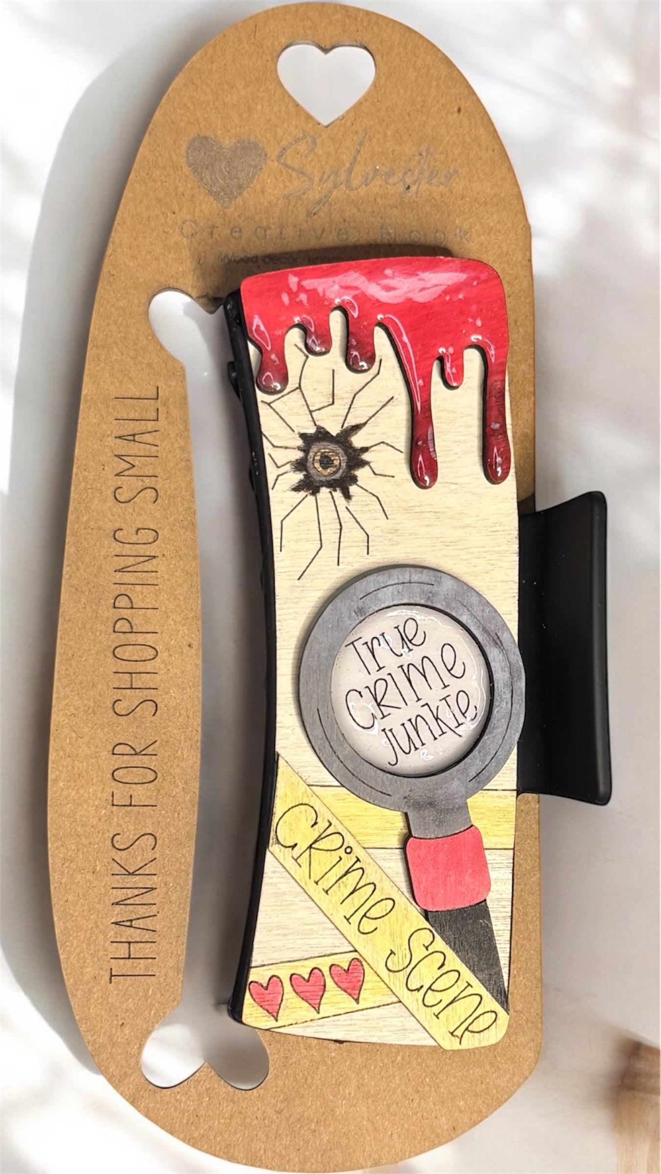 Hand painted 4.1 Inch Claw Hair Clip