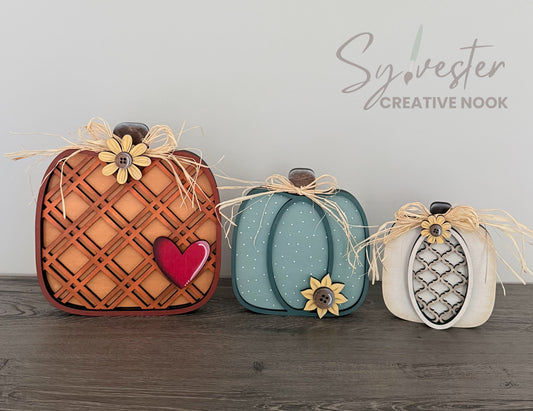Chunky Pumpkin Shelf Sitters