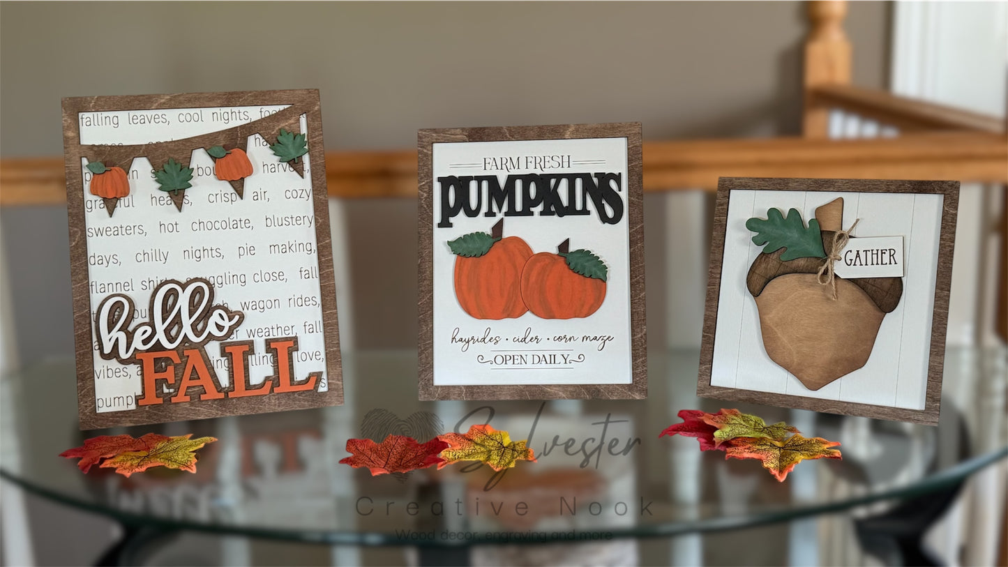 Fall display pictures set of three