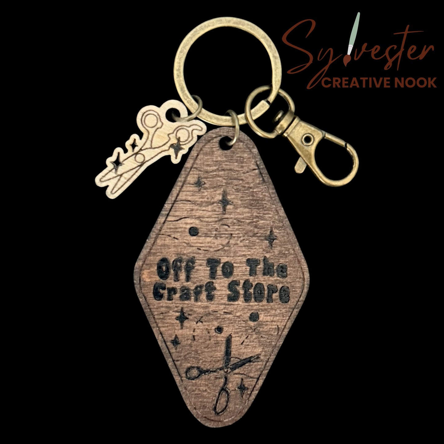 Hand painted wood keychains (multiple designs to chose from)
