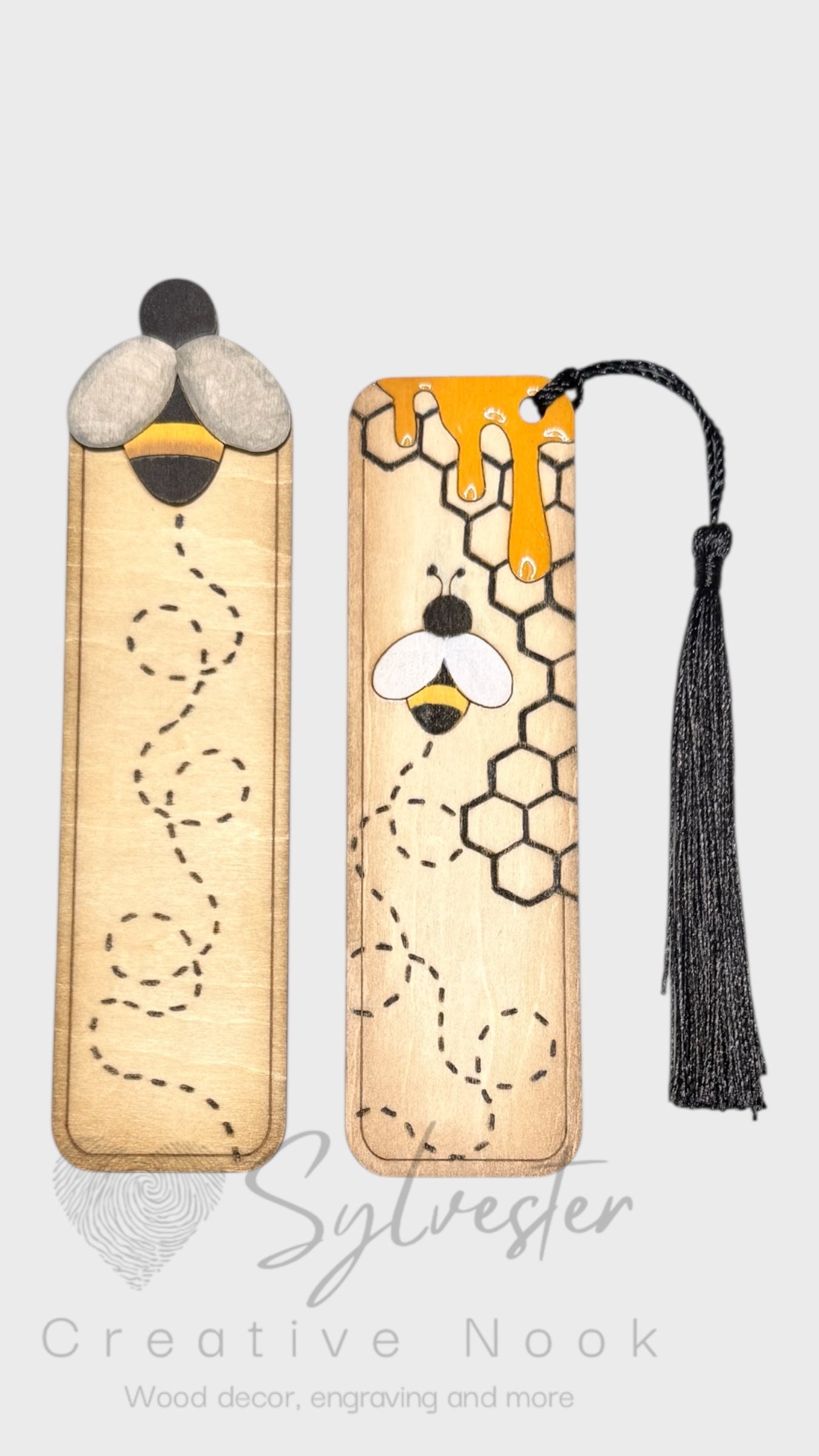 Hand painted wooden bookmark