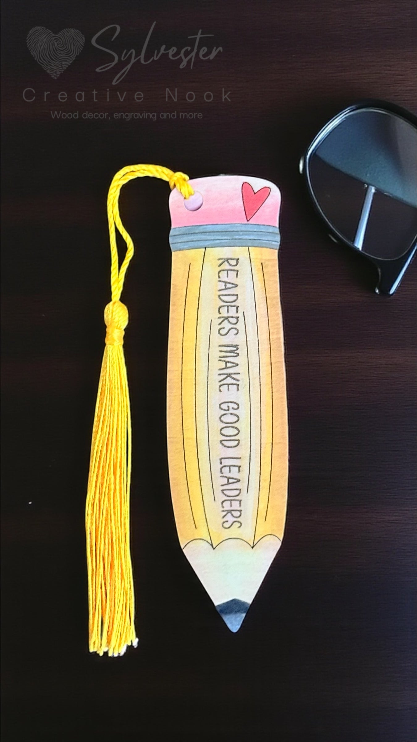 Hand painted wooden bookmark