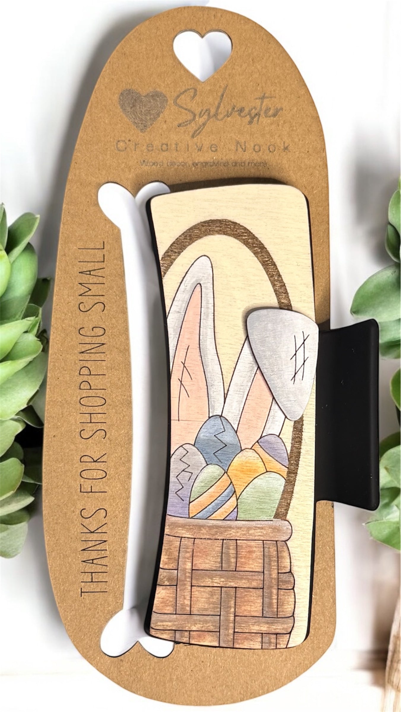 Hand painted 4.1 Inch Claw Hair Clip