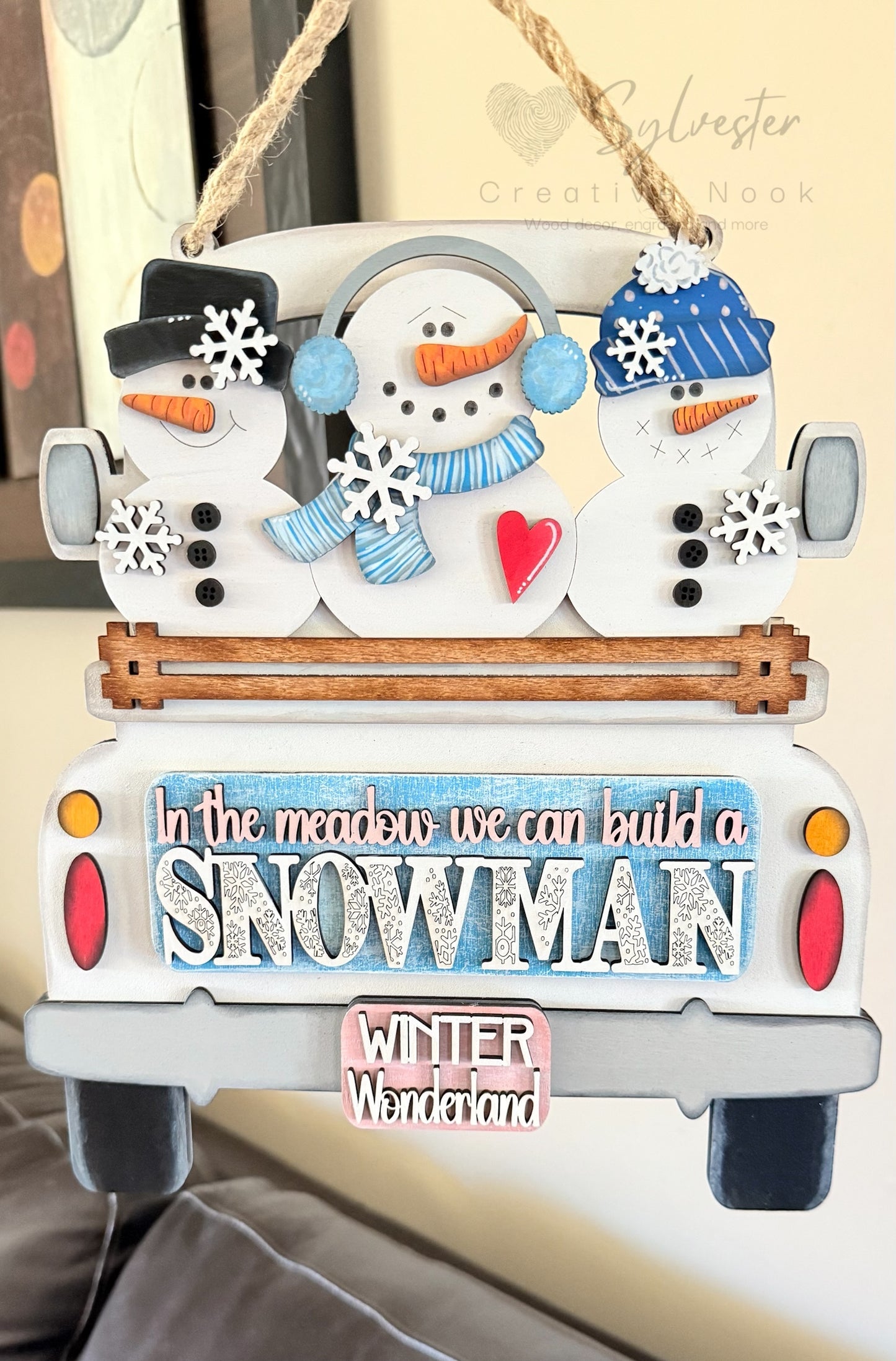 Hand painted interchangeable hanging truck