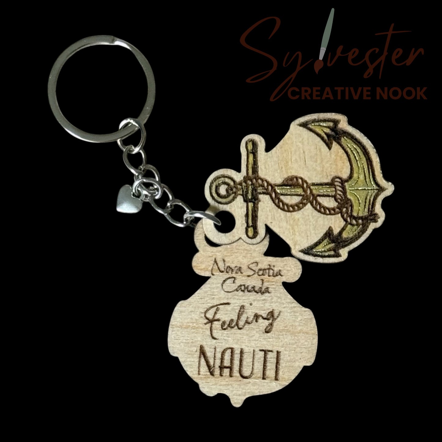 Hand painted wood keychains (multiple designs to chose from)