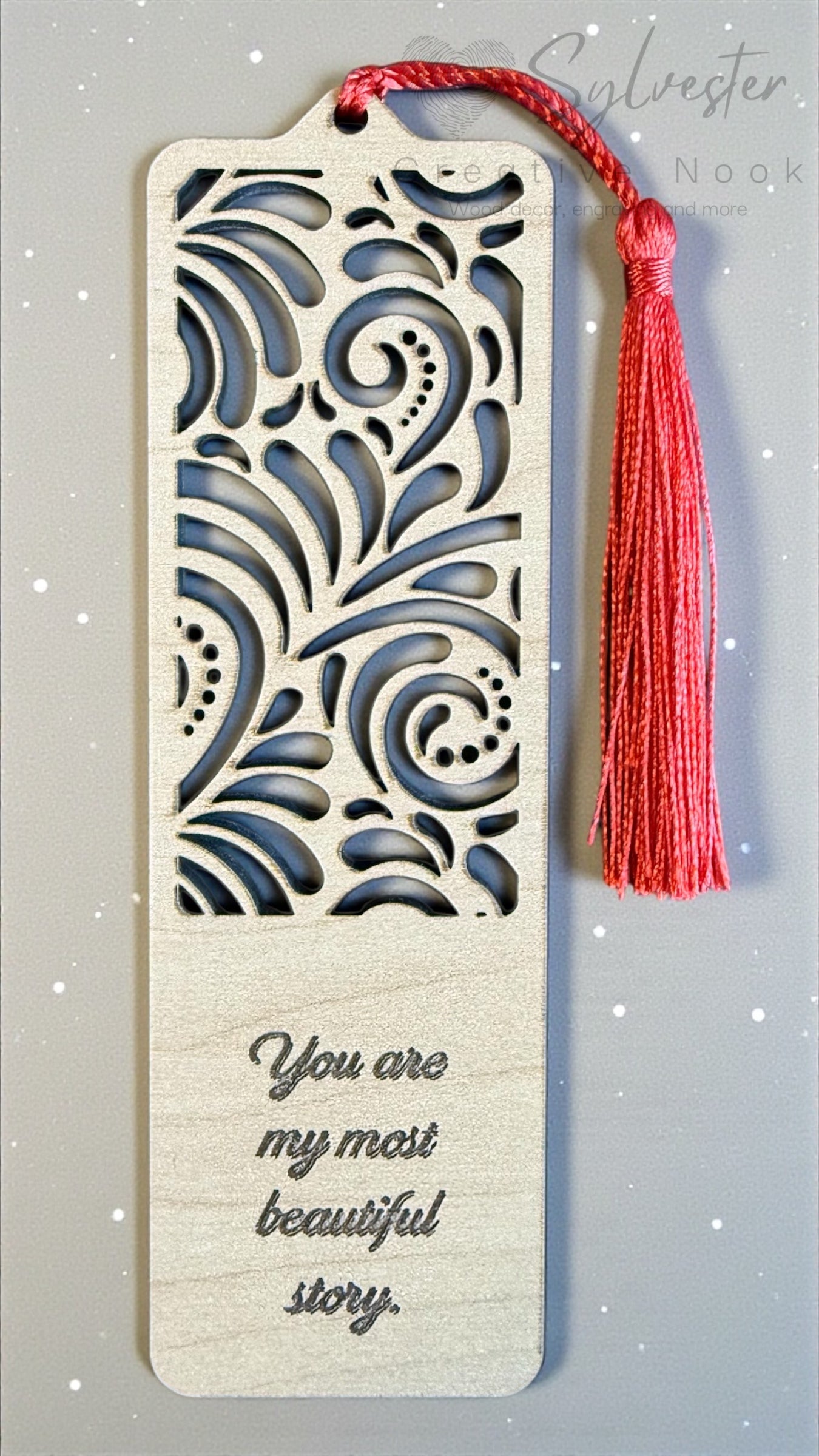 Hand painted wooden bookmark