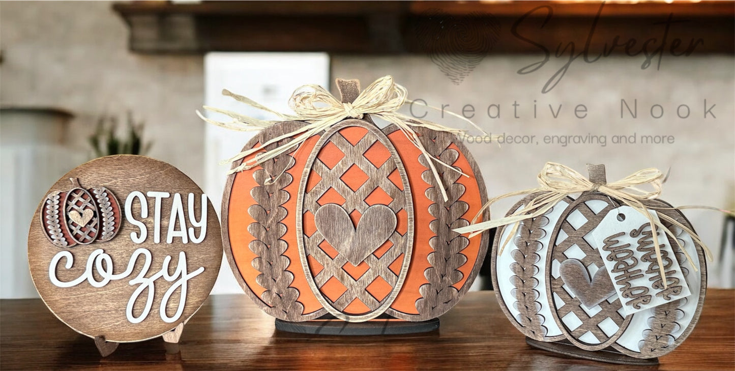 Cozy Pumpkin Shelf Sitters
