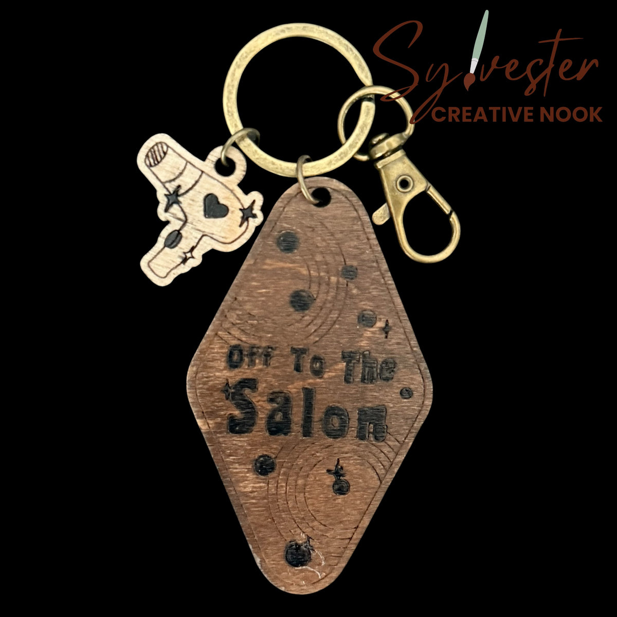 Hand painted wood keychains (multiple designs to chose from)