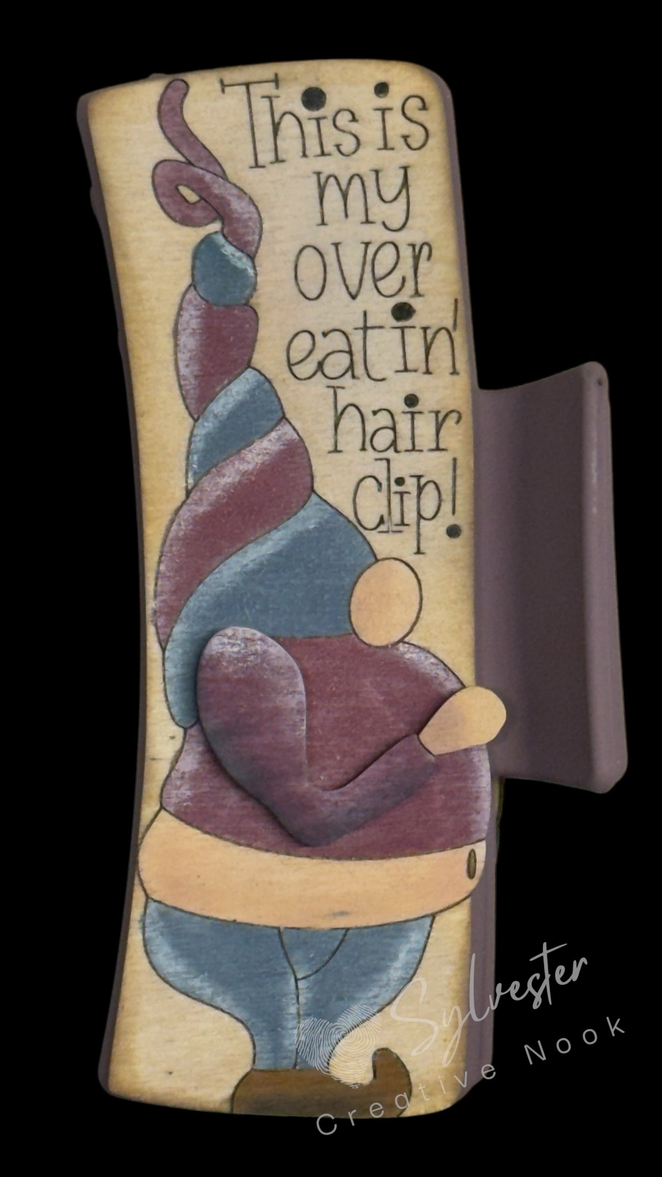 Hand painted 4.1 Inch Claw Hair Clip