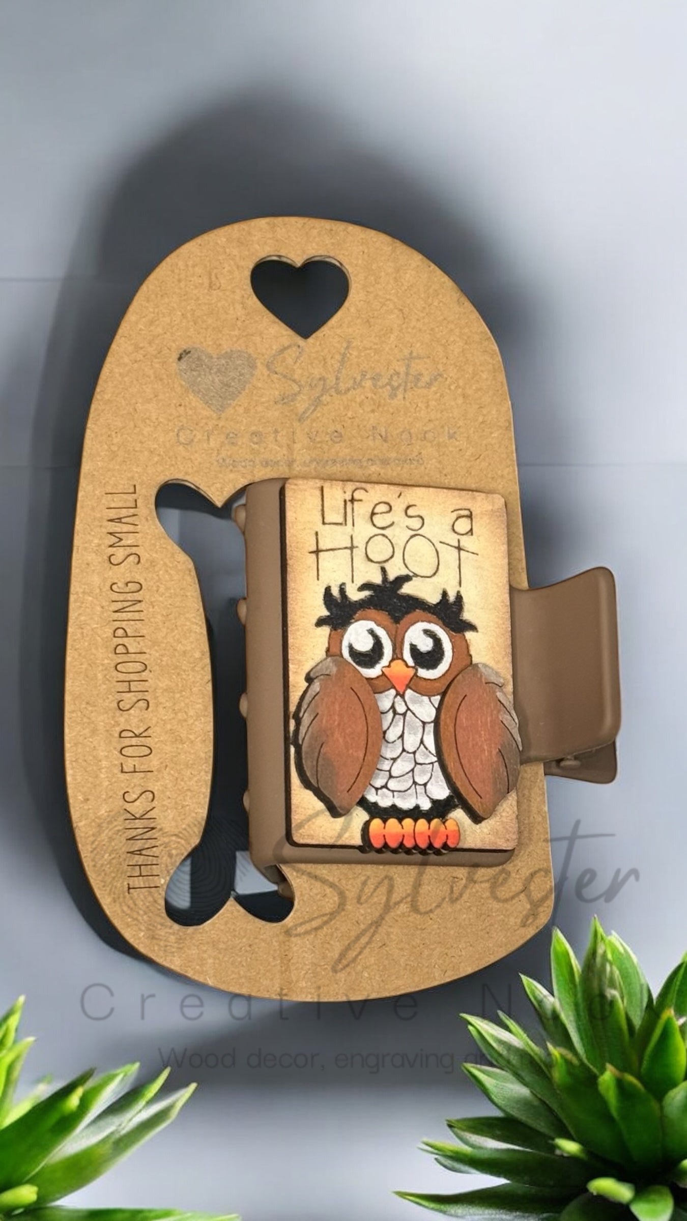 Hand Painted 2 inch Hair Claw Clips