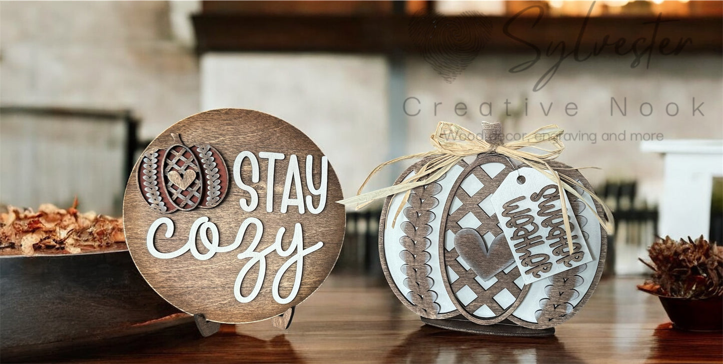 Cozy Pumpkin Shelf Sitters