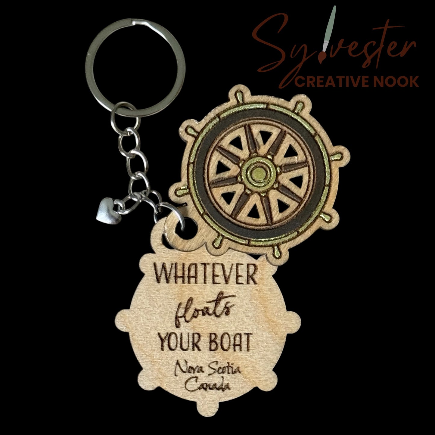 Hand painted wood keychains (multiple designs to chose from)
