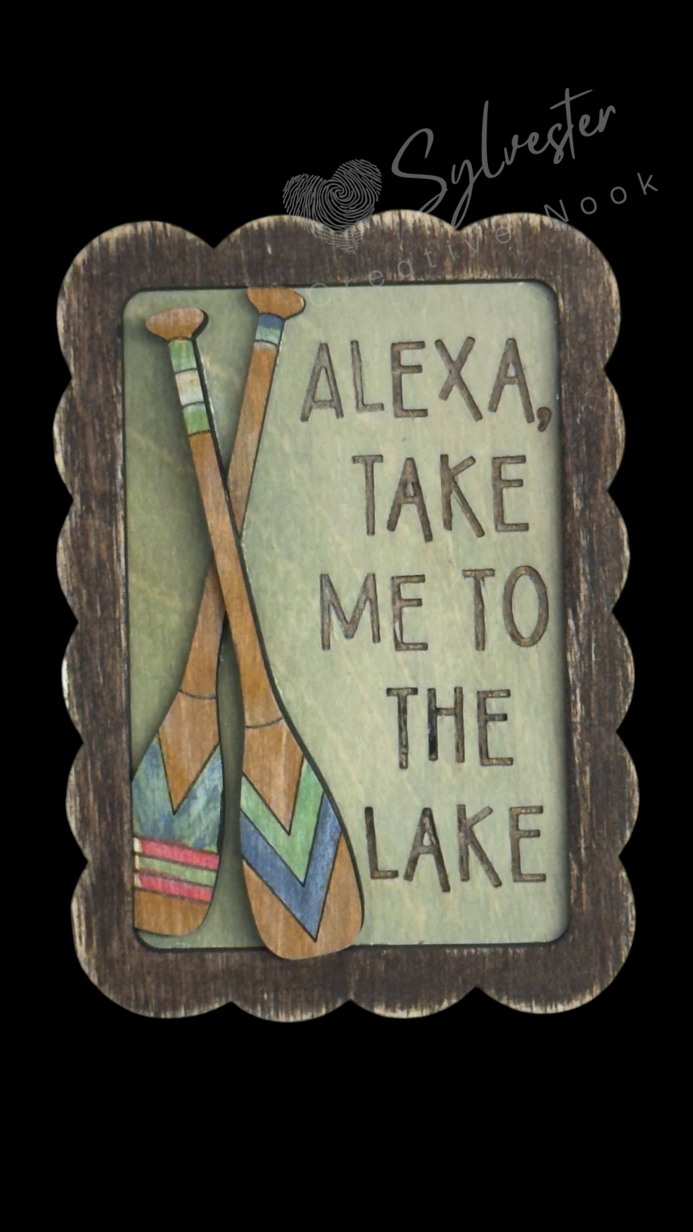 Hand painted layered birch fridge magnet