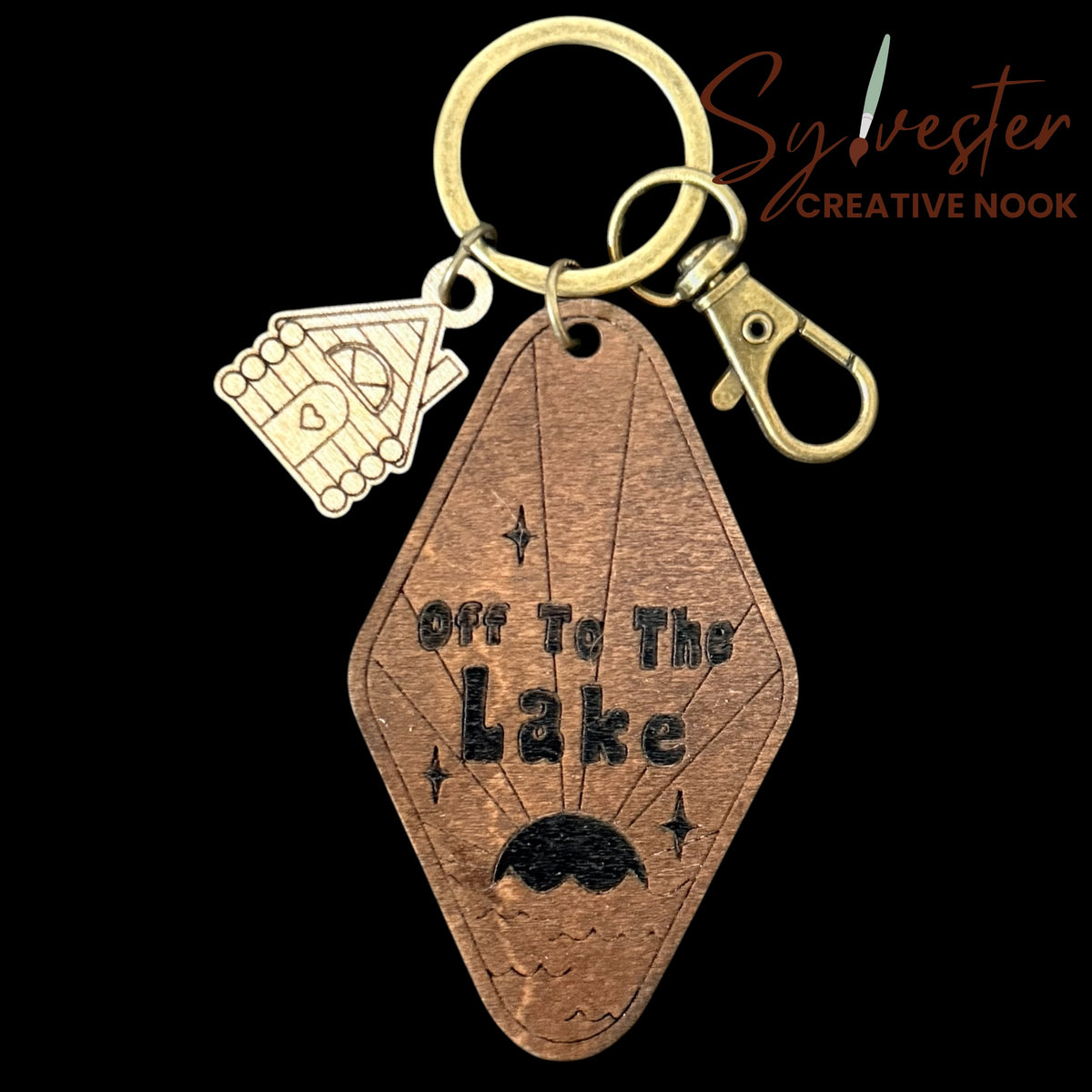 Hand painted wood keychains (multiple designs to chose from)
