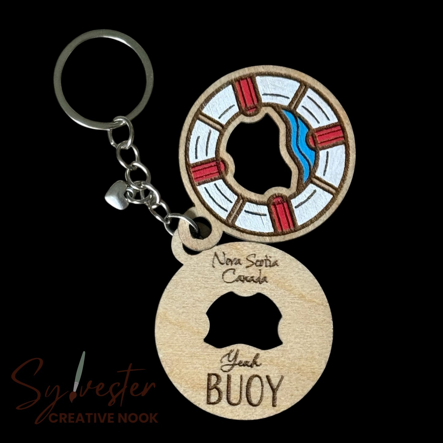 Hand painted wood keychains (multiple designs to chose from)