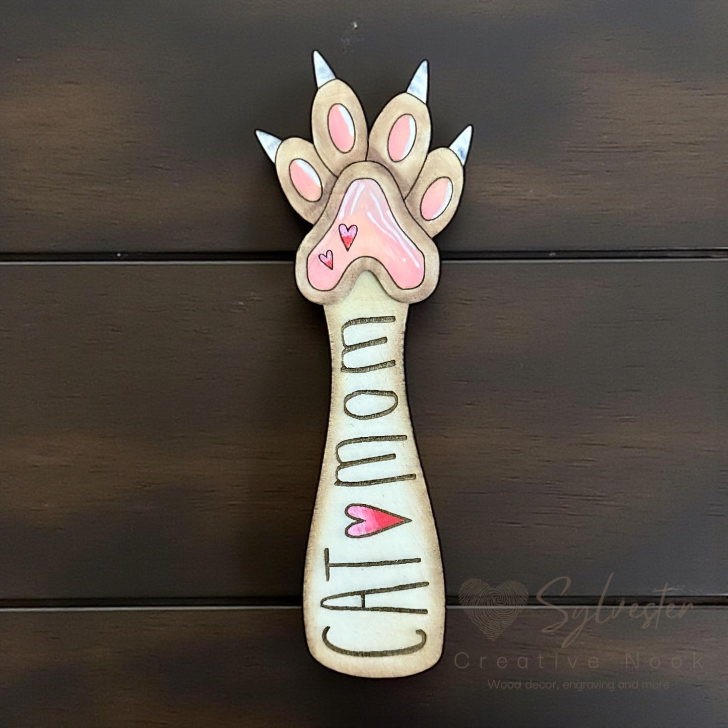 Hand painted wooden bookmark