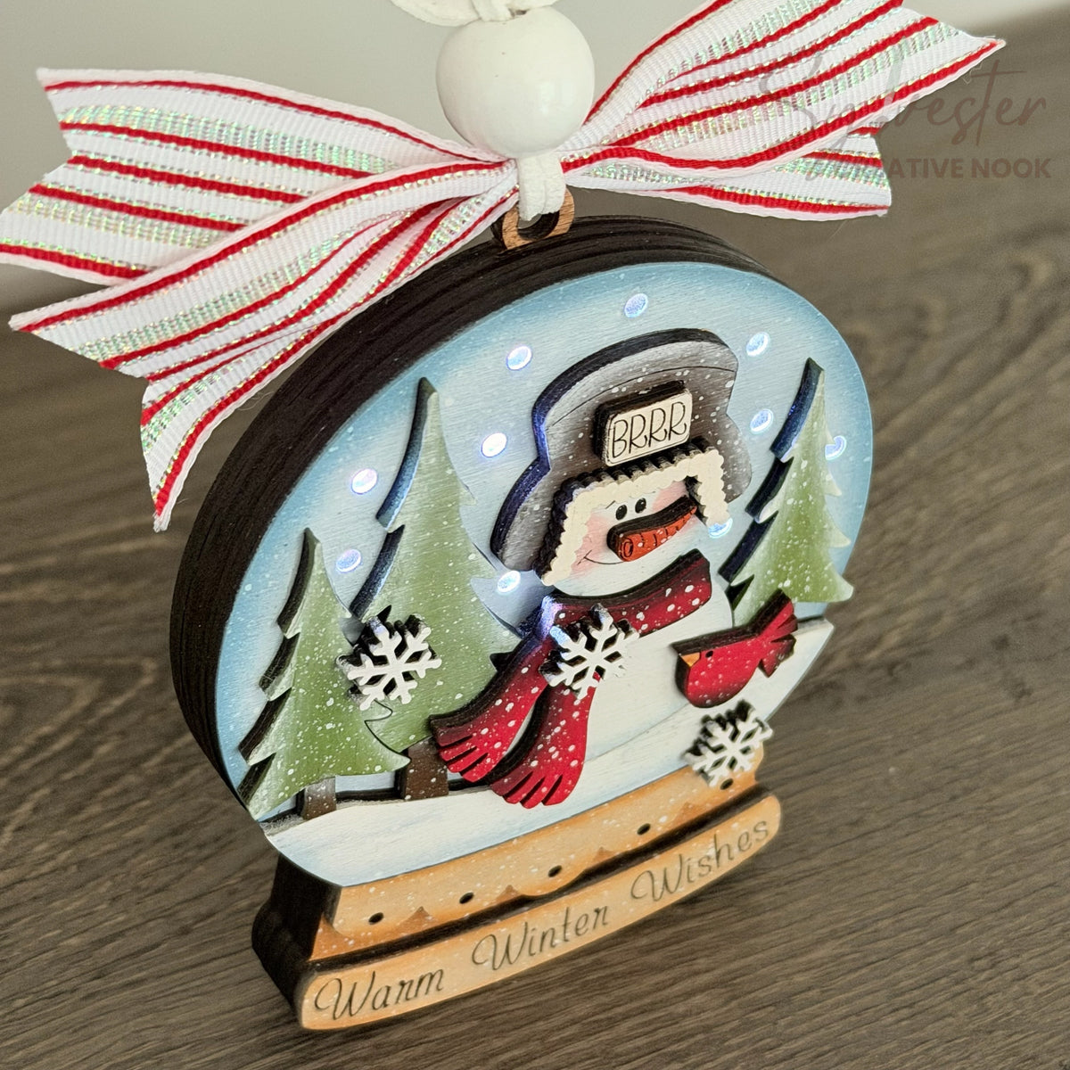 Ornament or Shelf Sitter Snow Globe/ Nova Scotia Made/ Nova Scotia Hand Painted