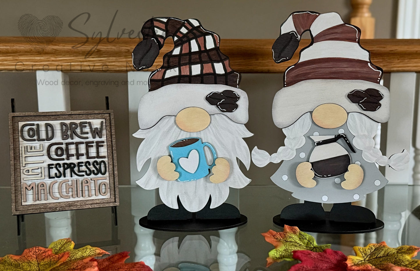 Interchangeable Gnome Pair With Interchangeable sign