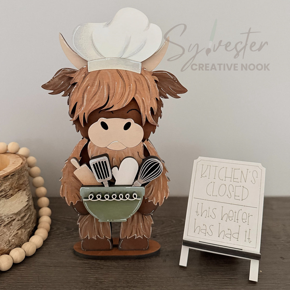 Hand Painted Kitchen Highland Cow / Nova Scotia Made