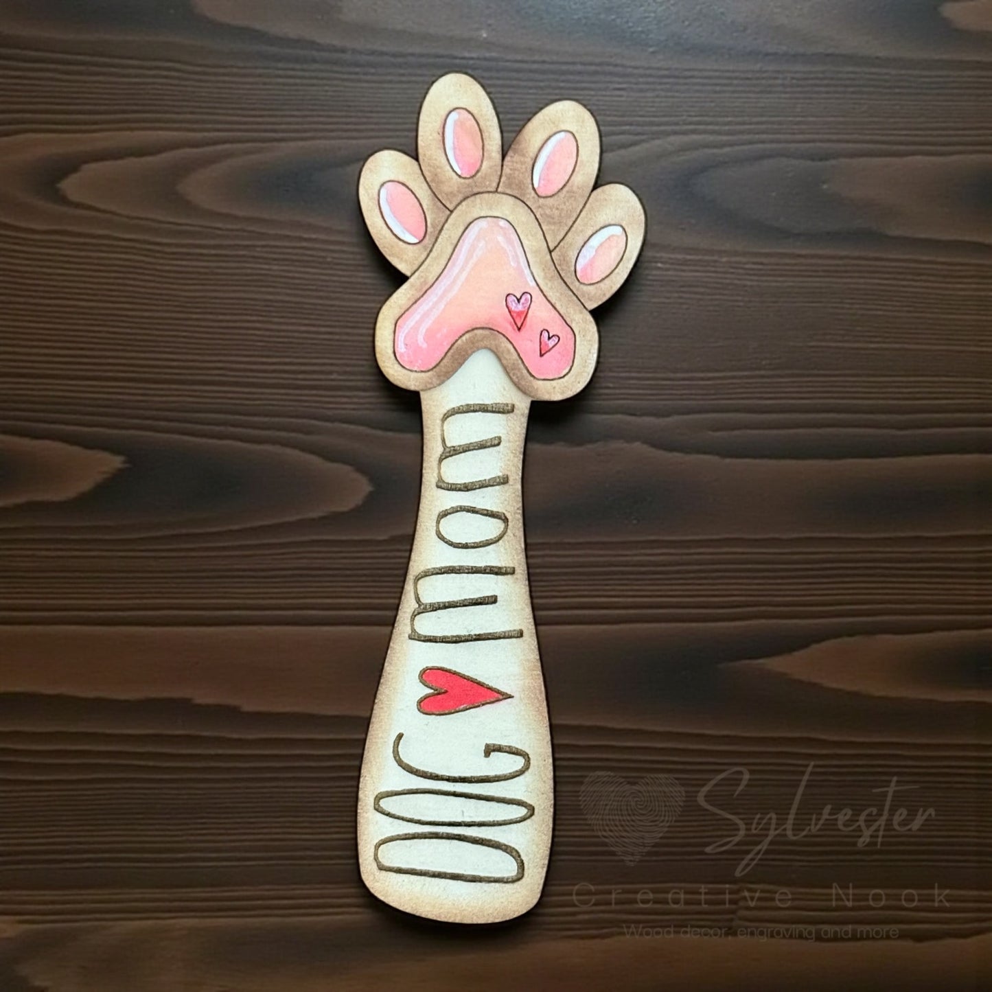 Hand painted wooden bookmark