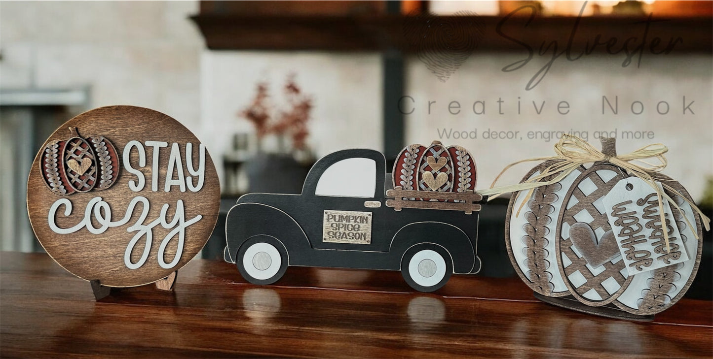 Cozy Pumpkin Shelf Sitters