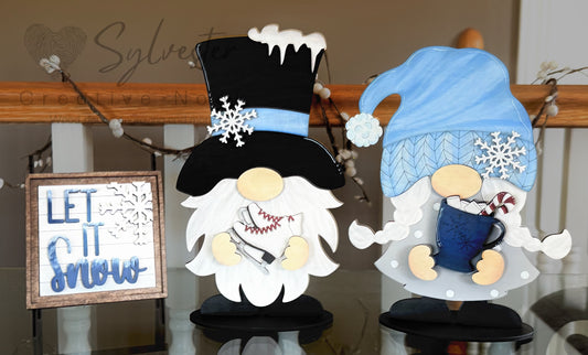 Interchangeable Gnome Pair With Interchangeable sign