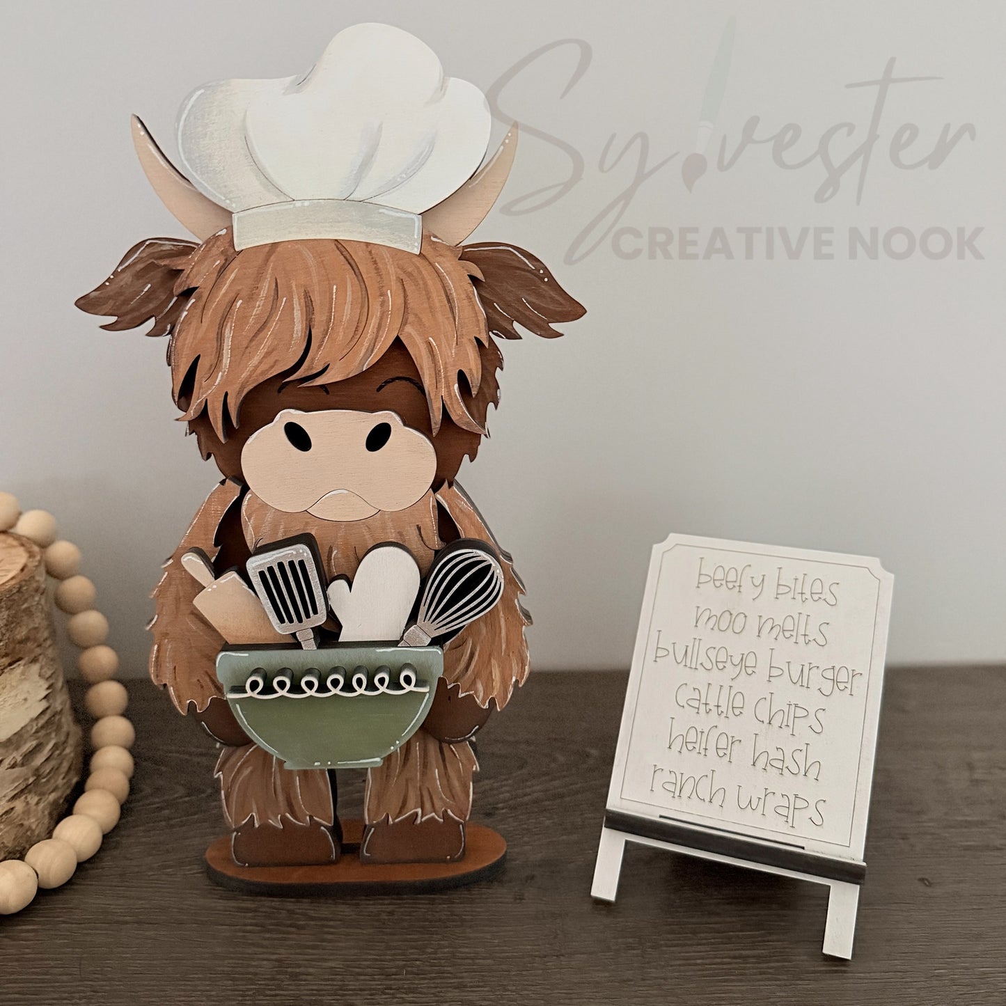 Hand Painted Kitchen Highland Cow / Nova Scotia Made