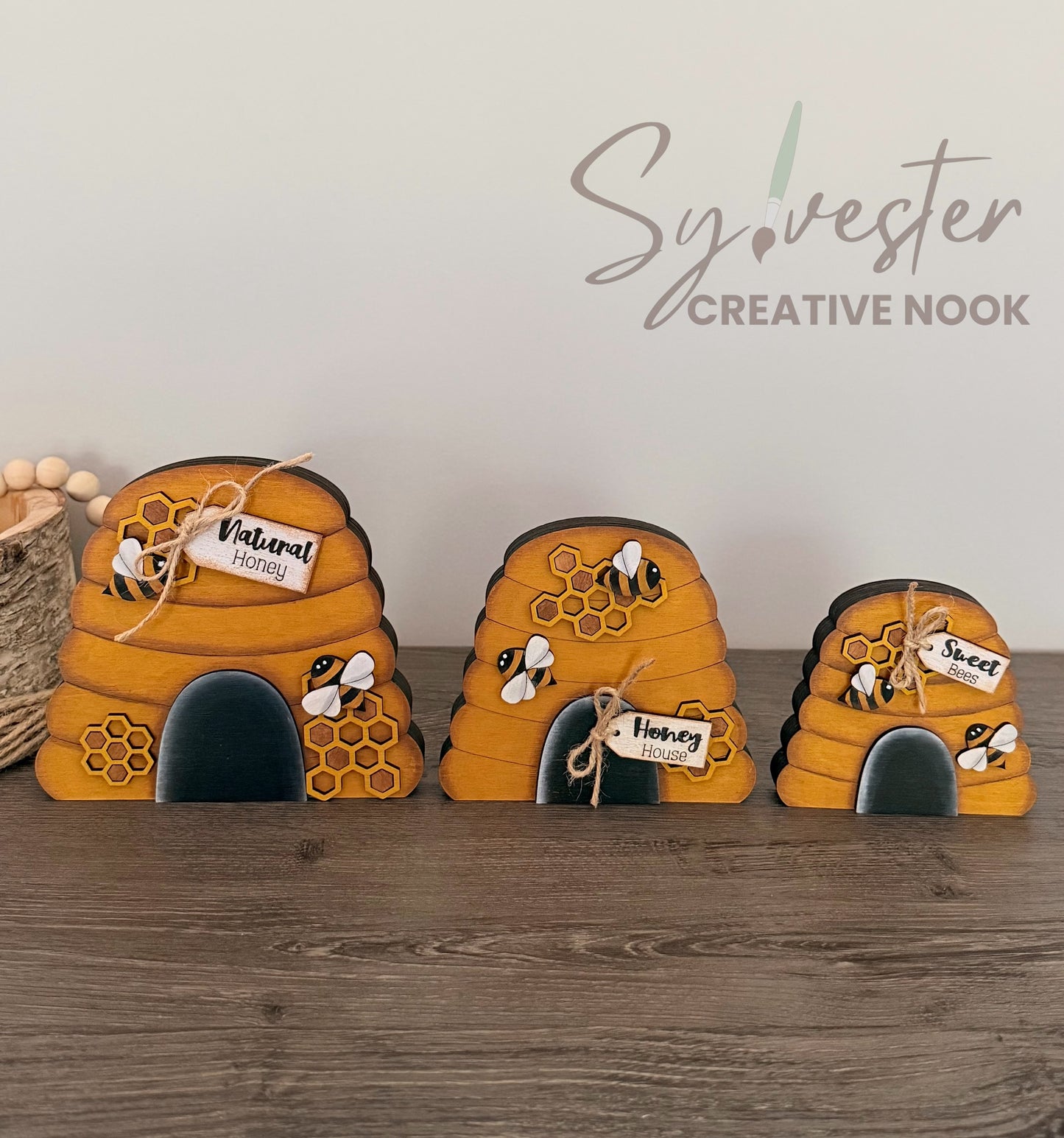 Chunky Bee Hive Shelf Sitter Set